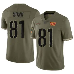 Limited Art Monk Men's Washington Commanders Olive 2022 Salute To Service Jersey - Nike