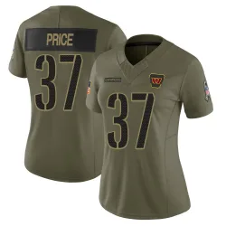 Limited Bobby Price Women's Washington Commanders Olive 2025 Salute to Service Jersey - Nike