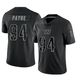 Limited Daron Payne Men's Washington Commanders Black Reflective Jersey - Nike