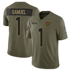 Limited Deebo Samuel Men's Washington Commanders Olive 2025 Salute to Service Jersey - Nike