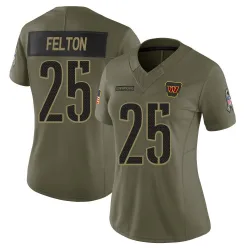 Limited Demetric Felton Women's Washington Commanders Olive 2025 Salute to Service Jersey - Nike