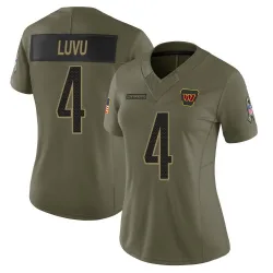 Limited Frankie Luvu Women's Washington Commanders Olive 2025 Salute to Service Jersey - Nike
