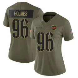 Limited Jalyn Holmes Women's Washington Commanders Olive 2025 Salute to Service Jersey - Nike