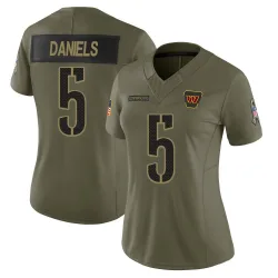 Limited Jayden Daniels Women's Washington Commanders Olive 2025 Salute to Service Jersey - Nike