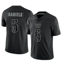 Limited Jayden Daniels Youth Washington Commanders Black Reflective Jersey - Nike