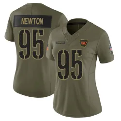 Limited Jer'Zhan Newton Women's Washington Commanders Olive 2025 Salute to Service Jersey - Nike