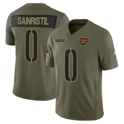 Limited Mike Sainristil Men's Washington Commanders Olive 2025 Salute to Service Jersey - Nike