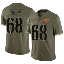 Limited Russ Grimm Men's Washington Commanders Olive 2022 Salute To Service Jersey - Nike