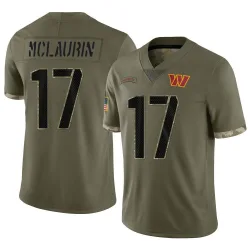 Limited Terry McLaurin Men's Washington Commanders Olive 2022 Salute To Service Jersey - Nike
