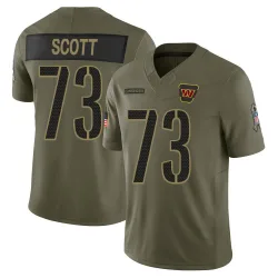 Limited Trent Scott Men's Washington Commanders Olive 2025 Salute to Service Jersey - Nike