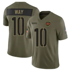 Limited Tress Way Men's Washington Commanders Olive 2025 Salute to Service Jersey - Nike