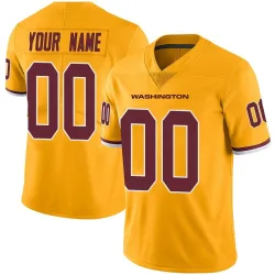 Washington Commanders Customized Men's Limited Gold Color Rush Jersey - Nike