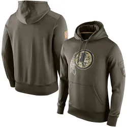 men's washington redskins nike olive salute to service sideline therma performance pullover hoodie